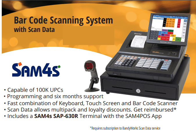 SAM4s SAP-630R  bar code scanning system